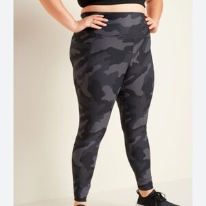 Old Navy Active Power Soft Charcoal Camo High Waist Leggings